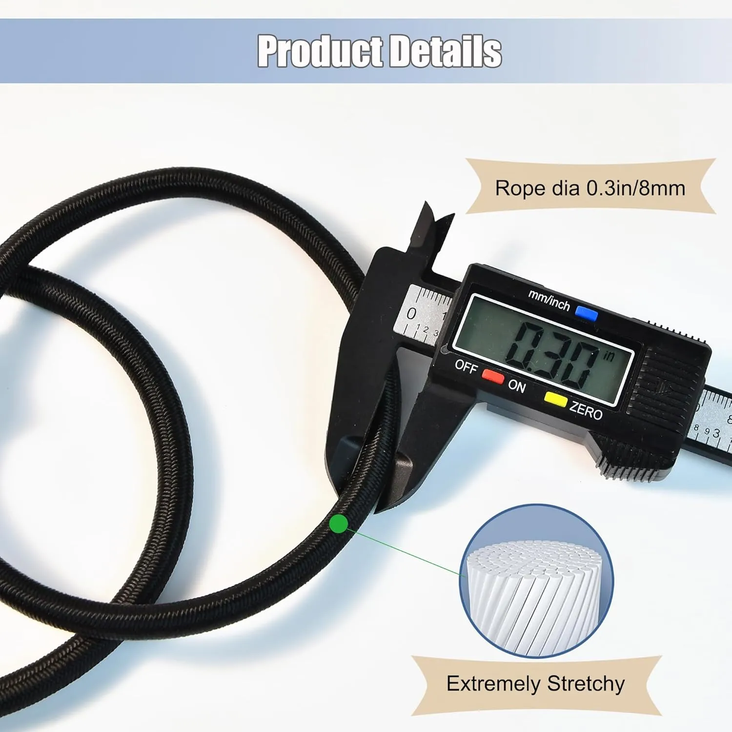20 PCS Heavy Duty Trampoline Bungee Cords with Balls - 6.3 Inch Replacement Elastic Ropes for Fitness Trampolines, Includes Spring Puller Tool, Max Weight Limit 330 lbs, Quiet & Durable Bungee System