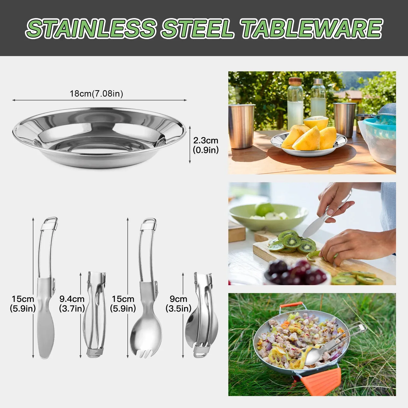 20 Piece Portable Aluminum Camping Cookware Set