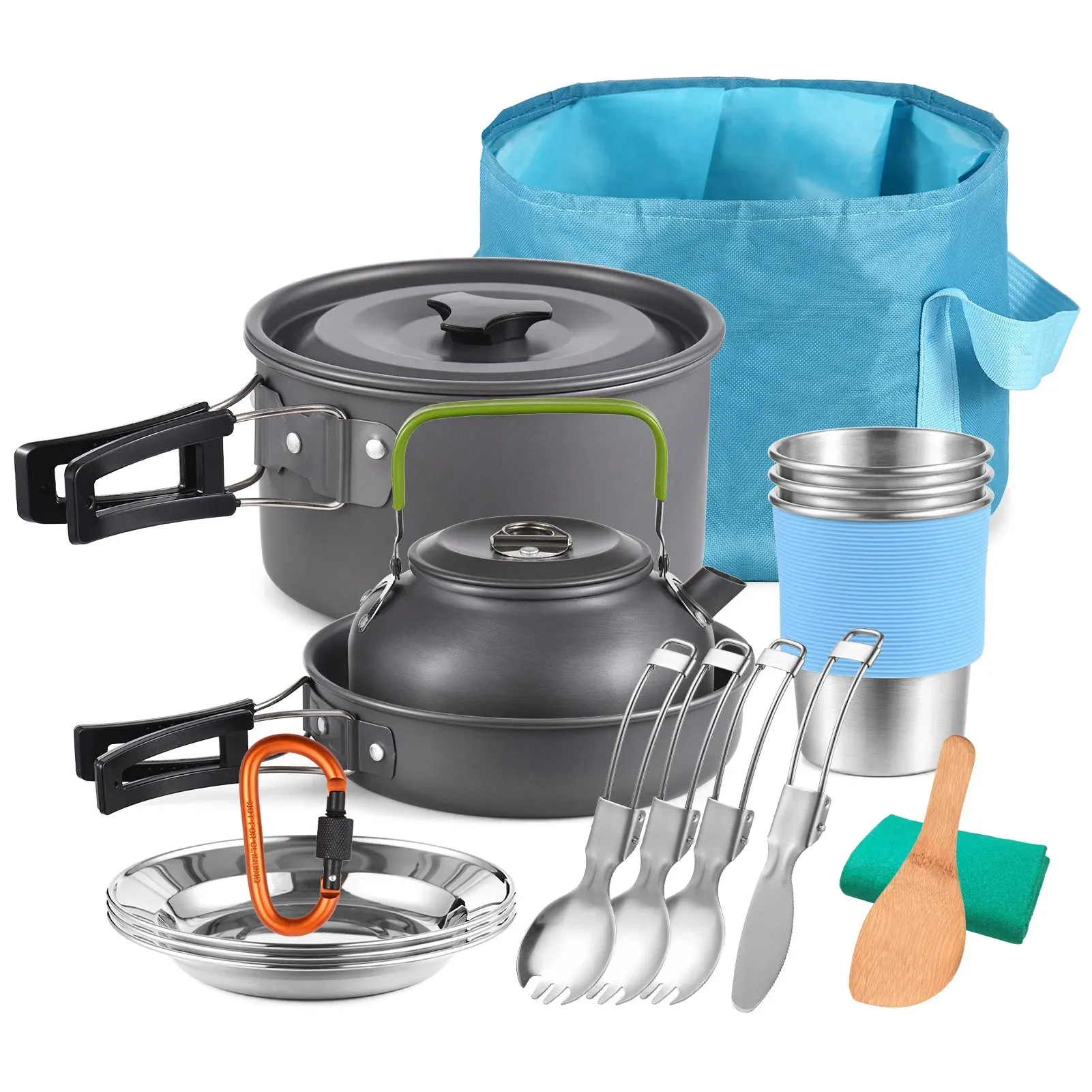20 Piece Portable Aluminum Camping Cookware Set
