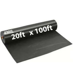 20ftX100ft Black Poly Tarp 4 Mil Low Density LDPE 1 Roll