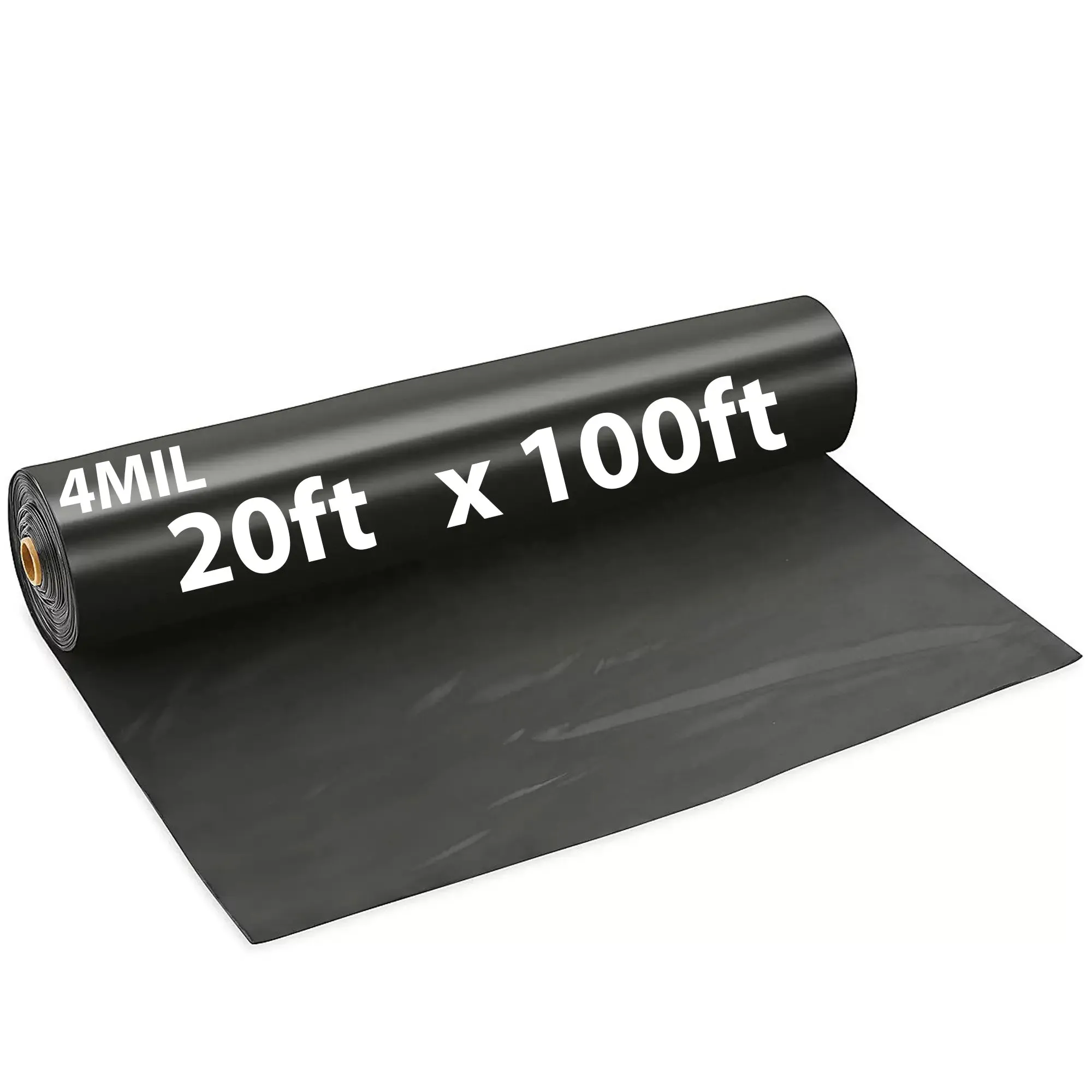 20ftX100ft Black Poly Tarp 4 Mil Low Density LDPE 1 Roll