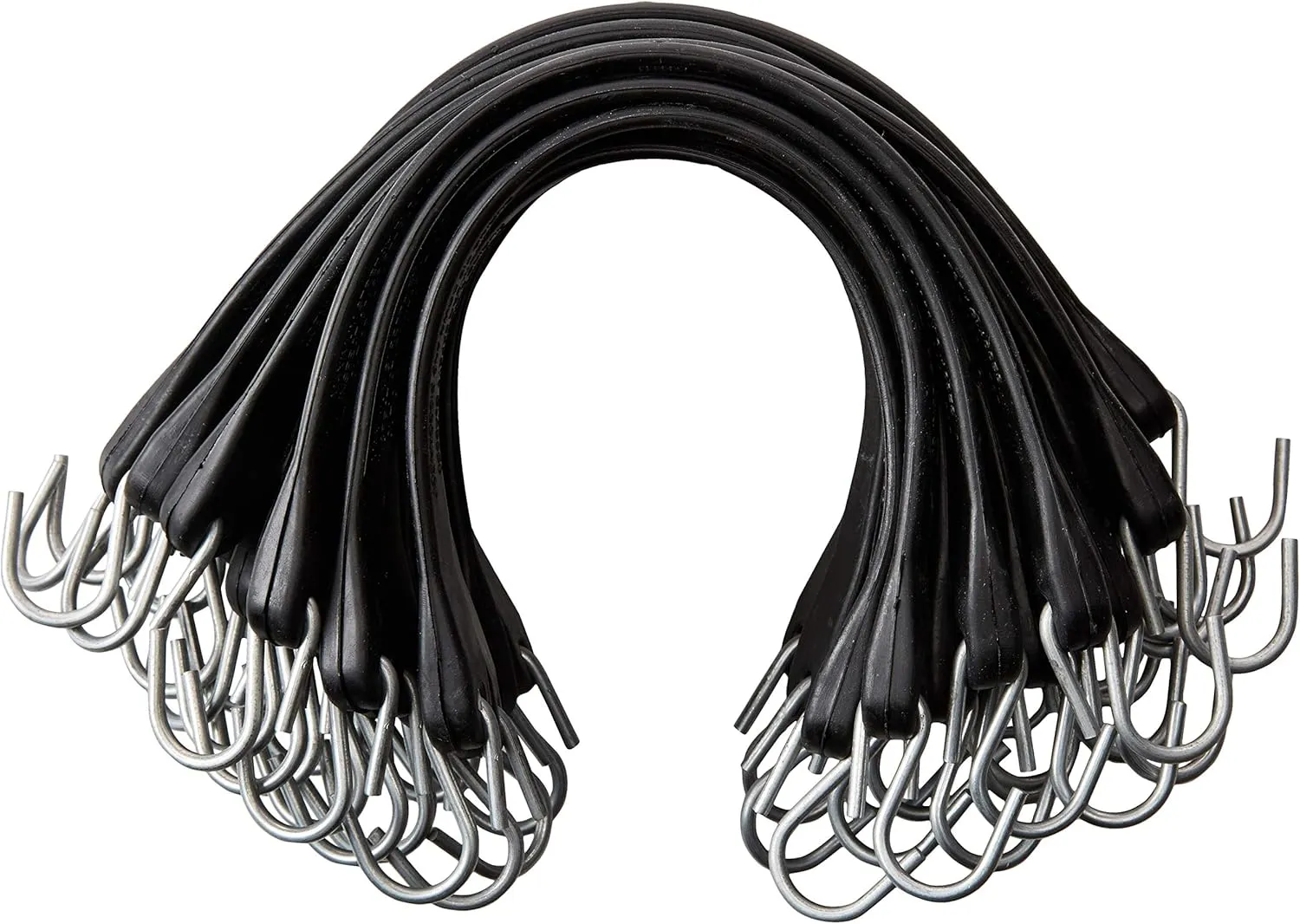 21" Inch 25 Pack Rubber Bungee Cords with Metal Hooks for Flatbed Trucks- Heavy Duty Tarp Tie Down Straps