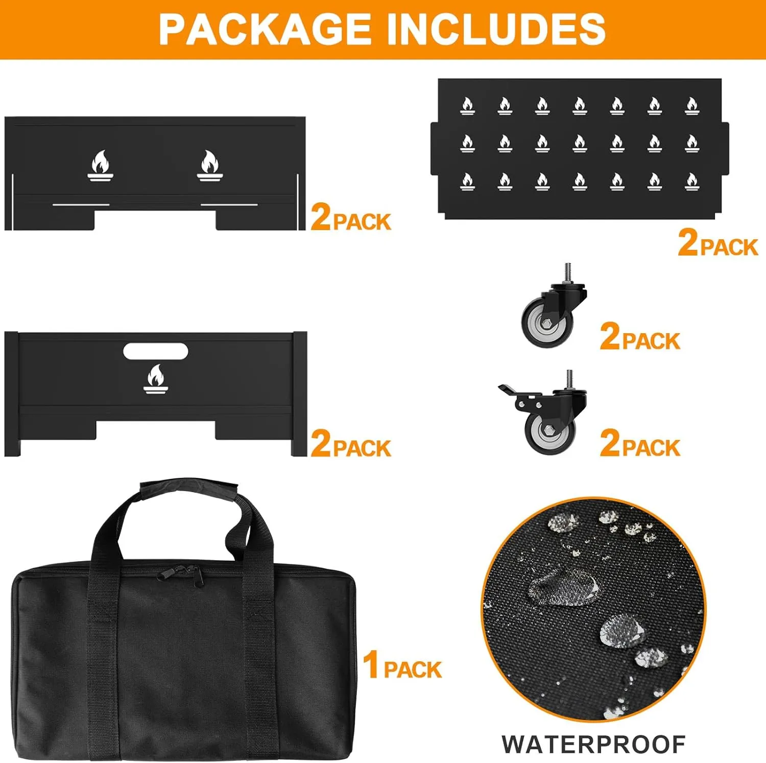 22 Inch Portable Plug Camping Fire Pit with Bag, Foldable Fire Pit for Camping, Picnic, Collapsible Fire Pit for Outside Wood Burning, Camp Fire Pit Portable with Wheels, Portable Firepits for Bonfire