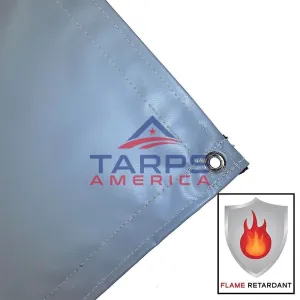 22 oz Extra Heavy Duty Gray Coated Vinyl Fire Retardant Tarp by AtlasShield Pro