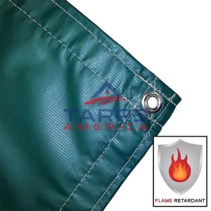 22 oz Extra Heavy Duty Green Coated Vinyl Fire Retardant Tarp by AtlasShield Pro