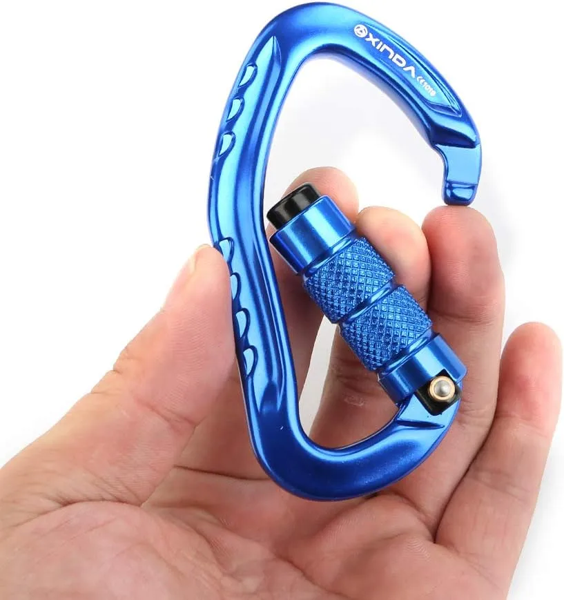 22KN Auto Locking Carabiner Clip - Twist Lock Climbing Carabiner CE UIAA Certified, Heavy Duty Carabiners for Climbing,Rappelling,Hammock,Hiking,Camping