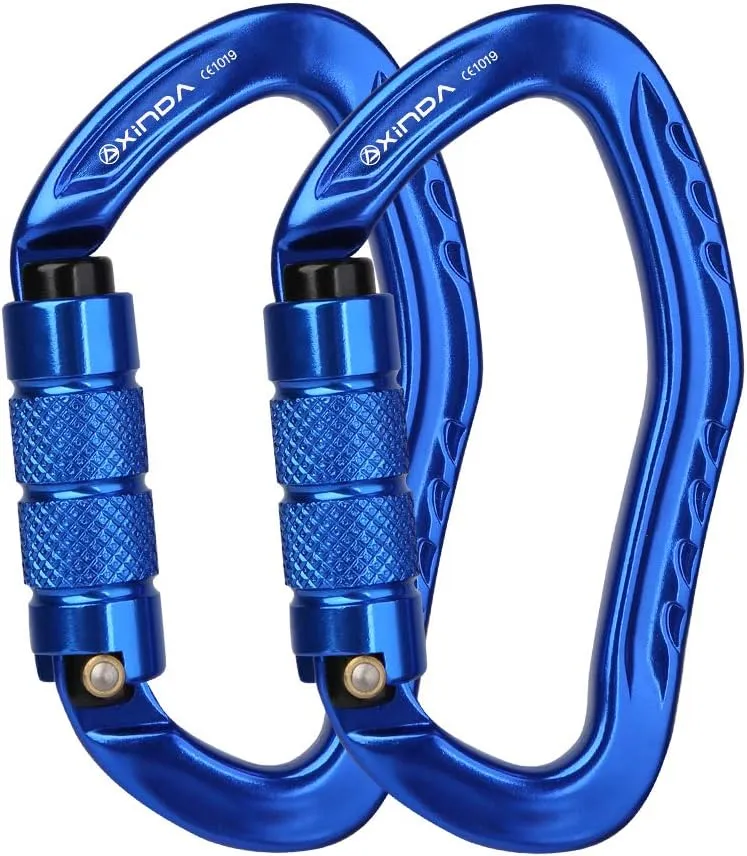22KN Auto Locking Carabiner Clip - Twist Lock Climbing Carabiner CE UIAA Certified, Heavy Duty Carabiners for Climbing,Rappelling,Hammock,Hiking,Camping