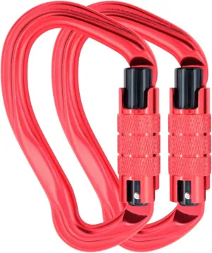 23KN D Shaped Auto Locking Climbing Carabiner Clips Twist Lock and Heavy Duty Carabiners for Rock Climbing Rappelling Fire Rescue High Altitude and Mountaineering