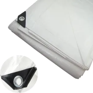 24' x 30' White Heavy Duty Tarp - All Purpose, Waterproof Heavy-Duty Protection/Coverage Tarp, Laminated Coating on Both Sides, UV Blocking Protective Cover, Industrial Strength - by ATE Pro. USA