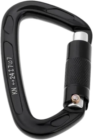 24KN Auto Locking Carabiner Aluminum Screw Lock Carabiner Carabiner(Black)