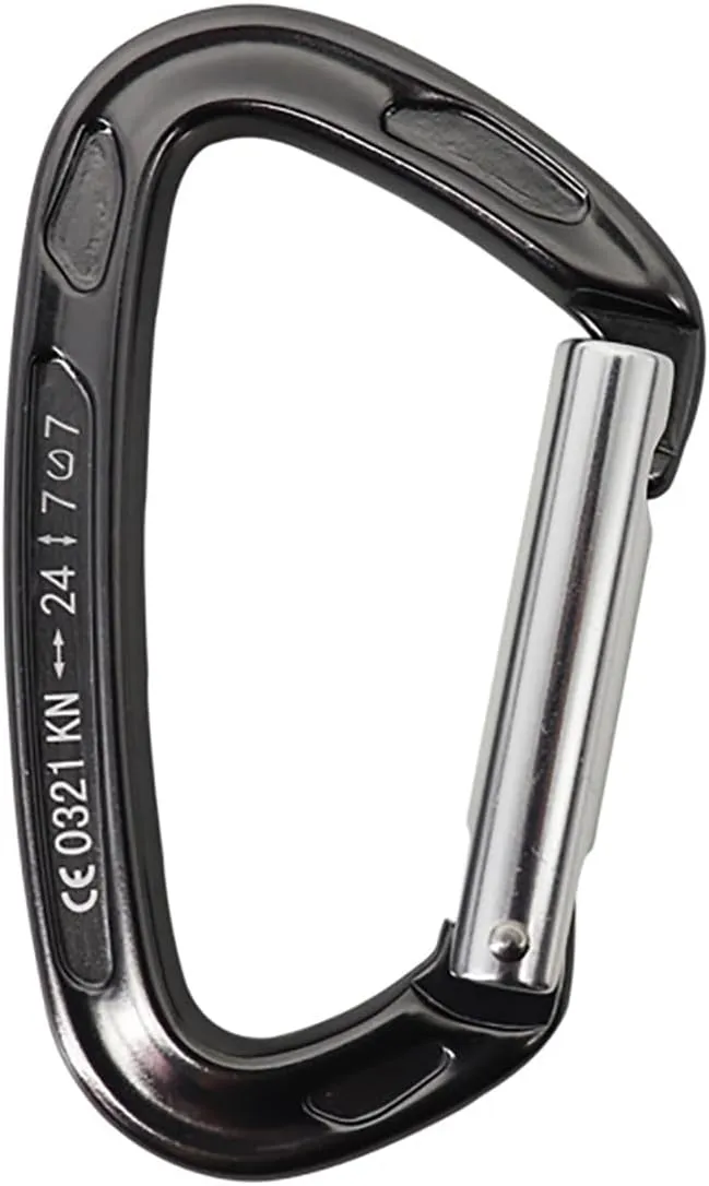 24KN Camping Equipment Hammock Lightweight 7075 Aviation Aluminum Carabiner D Type Mountaineering Carabiner Main Lock Climbing Quick Hanging