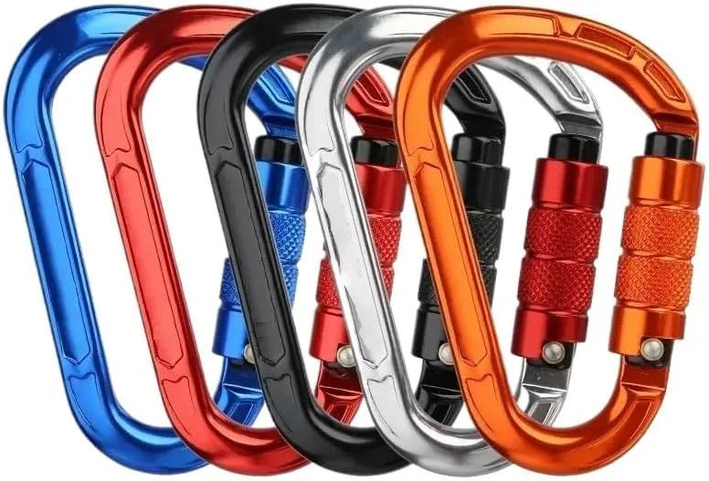 25kN Auto Lock Spring-Loaded Gate Aluminum H-Carabiner Outdoor Kits Carabiner