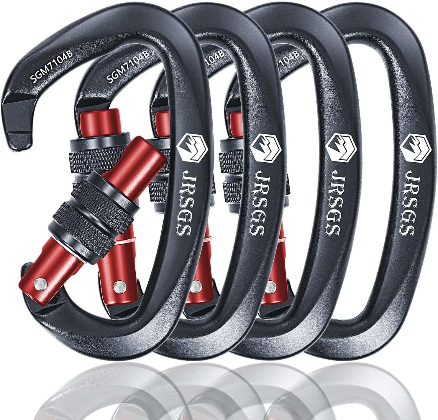 25KN Locking Climbing Carabiner Clips, UlAA Certified Rockclimbing Carabiner,Heavy Duty Carabiners Equipment,Large SizeCarabiner for Climbing, Rappelling,Hunting and Rescue