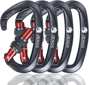 25KN Locking Climbing Carabiner Clips, UlAA Certified Rockclimbing Carabiner,Heavy Duty Carabiners Equipment,Large SizeCarabiner for Climbing, Rappelling,Hunting and Rescue