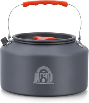 2.5L Camping Kettle, 2.6 Quart Camp Tea Kettle with Carrying Bag for Outdoor Camping Campfire Hiking Picnic and Backpacking, Portable & Lightweight, Gray