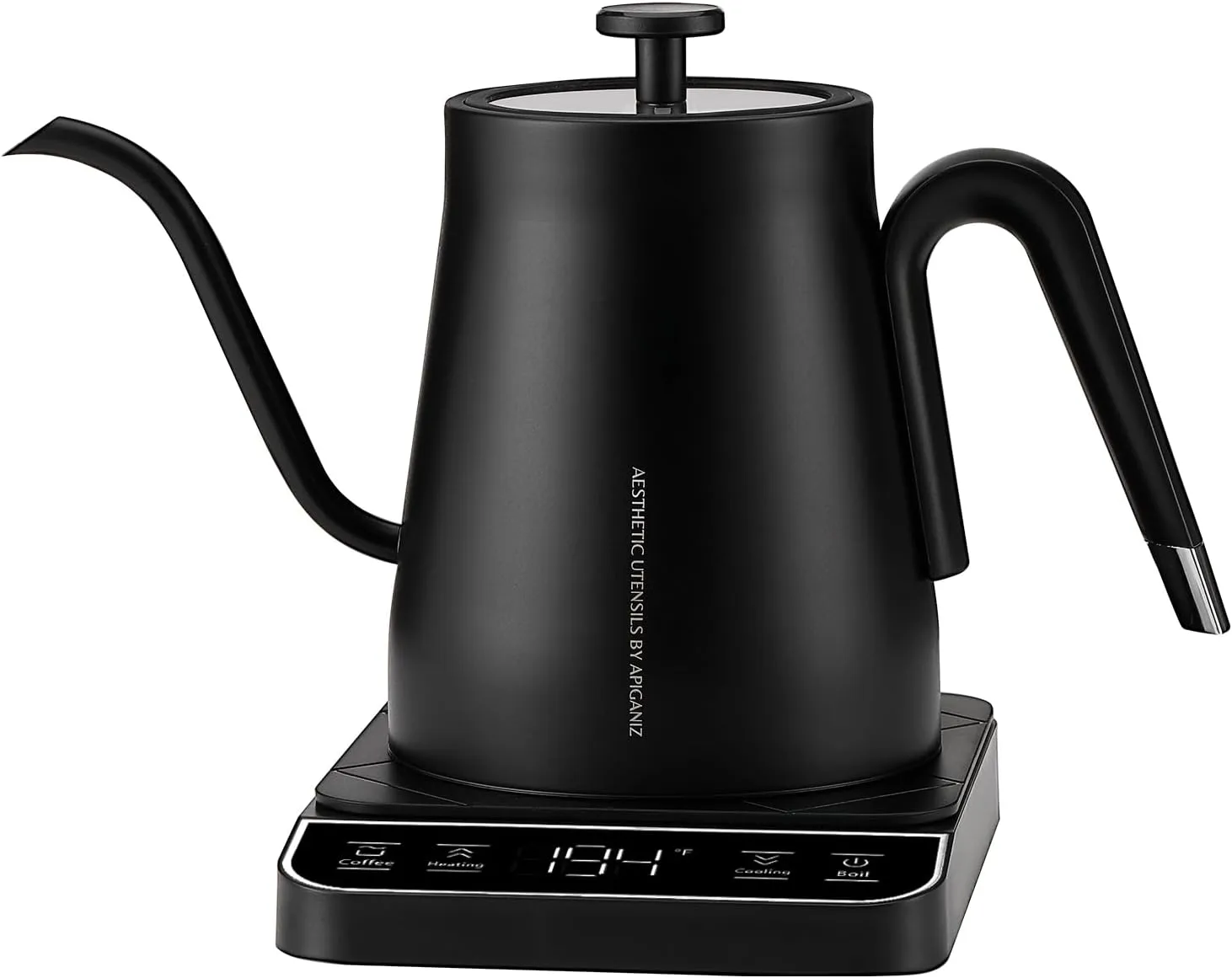 27oz Gooseneck Electric Kettle with ±1℉ Temperature Control, Pour Over Kettle for Coffee and Tea, Stainless Steel Hot Water Boiler, 1200W/0.8L (Black)