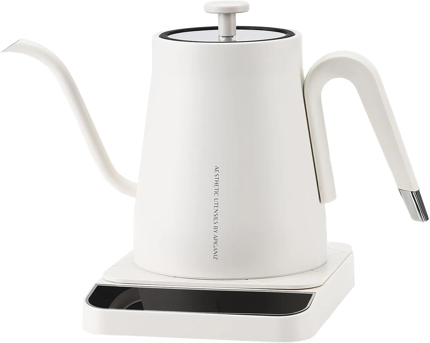 27oz Gooseneck Electric Kettle with ±1℉ Temperature Control, Pour Over Kettle for Coffee and Tea, Stainless Steel Hot Water Boiler, 1200W/0.8L (White)