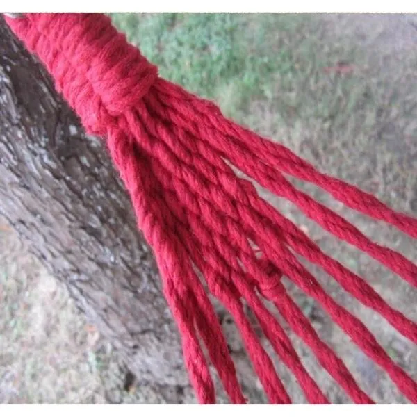 280x100cm 150kg Weight Load Canvas Hammock for Outdoor Camping - Red