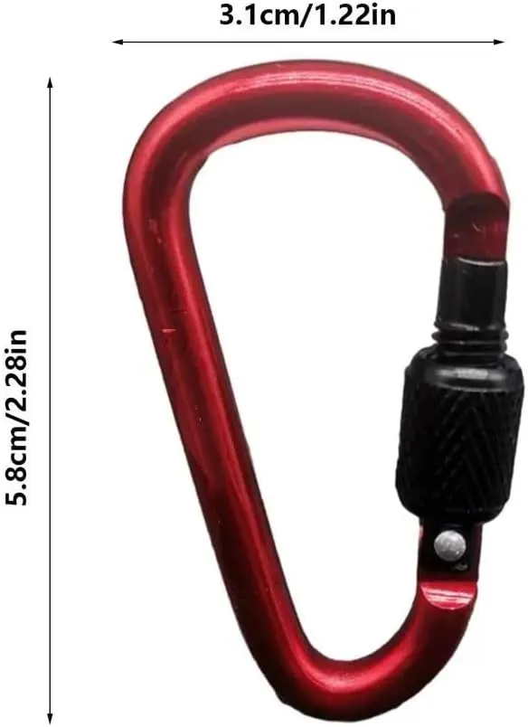 2PCS Aluminum Alloy Carabiner D-Ring Camping Keyring Snap Hook Outdoor Travel Kit Carabiner