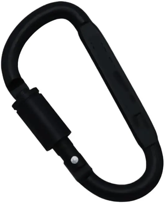 2PCS Aluminum Carabiner Hook D-Shape Carabiner Hook Outdoor Tools Carabiner(Black)