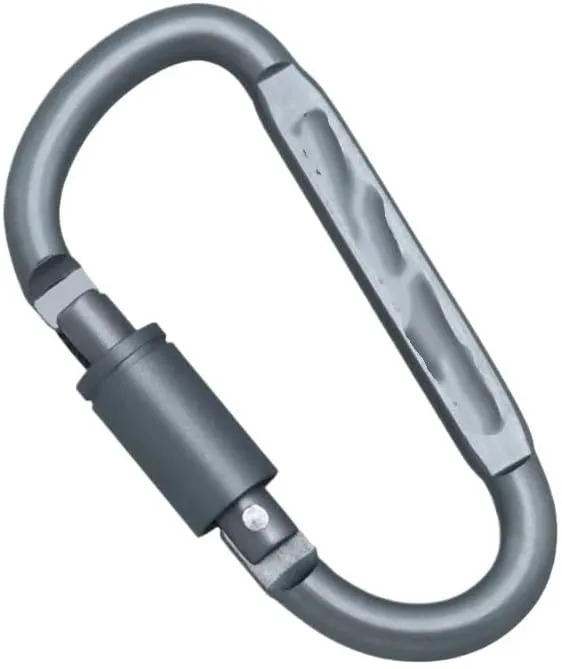 2PCS Aluminum Carabiner Hook D-Shape Carabiner Hook Outdoor Tools Carabiner(Gray)