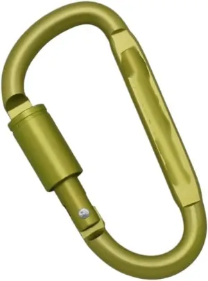 2PCS Aluminum Carabiner Hook D-Shape Carabiner Hook Outdoor Tools Carabiner(Green)