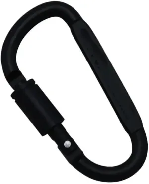 2PCS Aluminum Locking Carabiner Hook D-Shape Climbing Carabiner D-Ring Locking Clip Carabiner(Black)