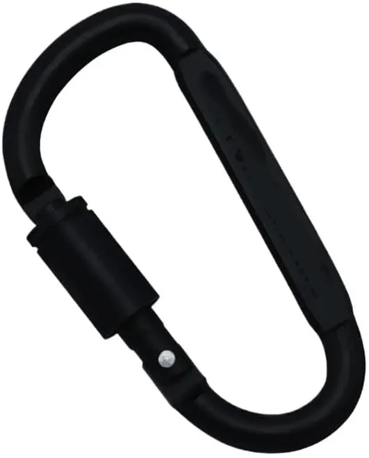 2PCS Aluminum Locking Carabiner Hook D-Shape Climbing Carabiner D-Ring Locking Clip Carabiner(Black)