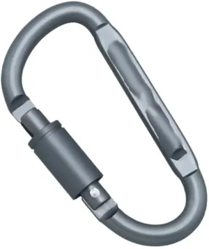 2PCS Aluminum Locking Carabiner Snap Hook D-Shape Carabiner Outdoor Tools Carabiner(Gray)
