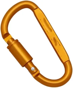 2PCS Aluminum Locking Carabiner Snap Hook D-Shape Carabiner Outdoor Tools Carabiner(Yellow)