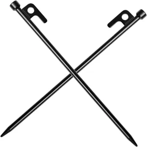 2pcs Heavy-Duty Metal Tent Pegs Ground Stakes for Camping Tarp and Canopy Easy to Use Lightweight Suitable for Outdoor Use and Various Grounds