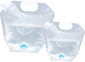 2pcs Outdoor Water Storage Bucket Camping Water Tank Collapsible Carrying Bag Leakproof Large Capacity