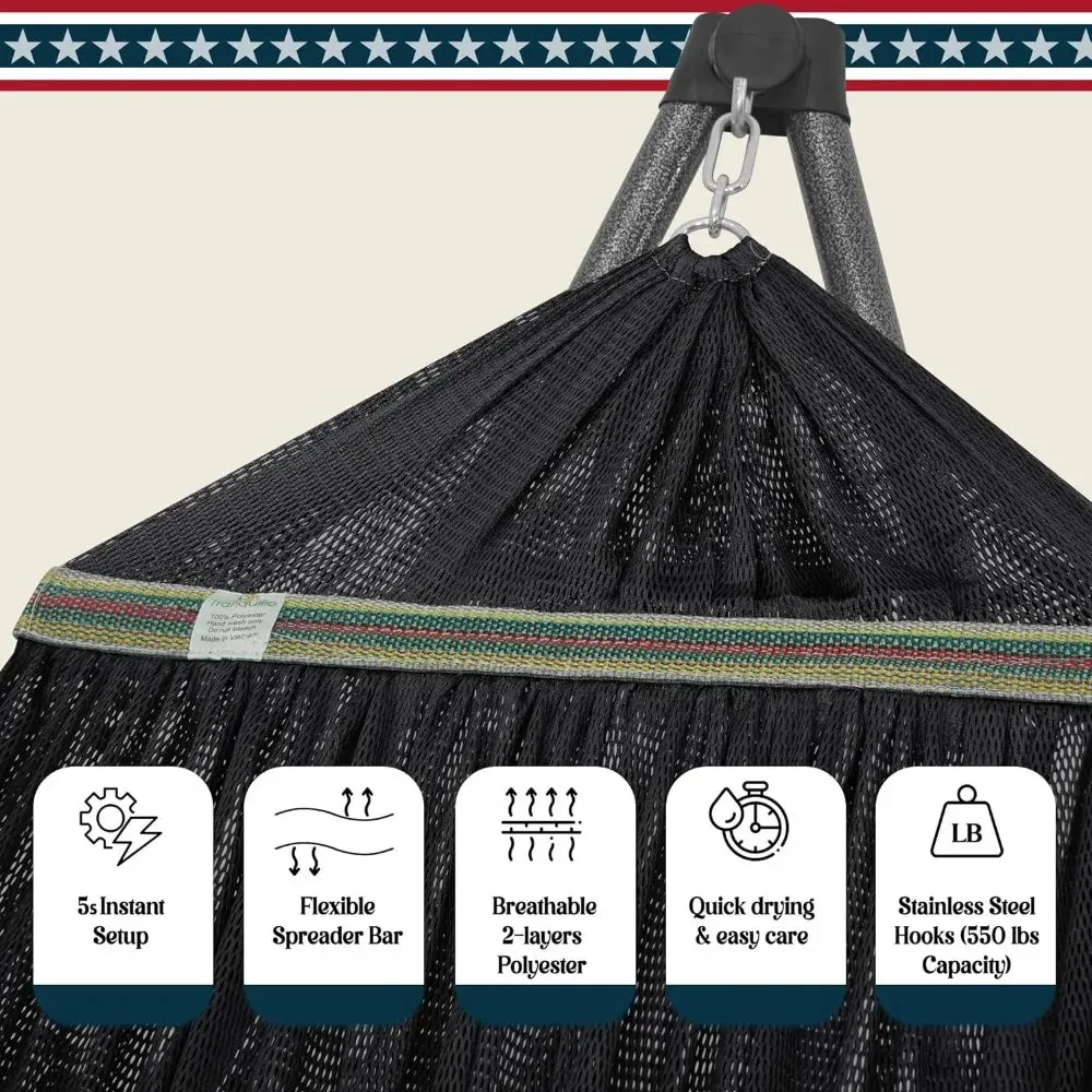 3-Year Warranty Hammock Stand, 30s Foldable Hammock with Stand, 550 lbs Capacity Camping Hammock Stand