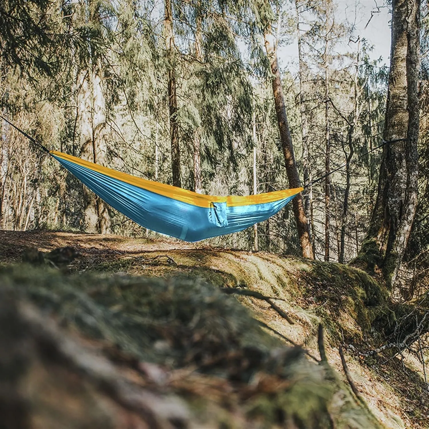 300 * 200cm Portable Camping Parachute Hammock Survival Garden Outdoor Furniture Leisure ?Travel Double Hanging Bed, Black