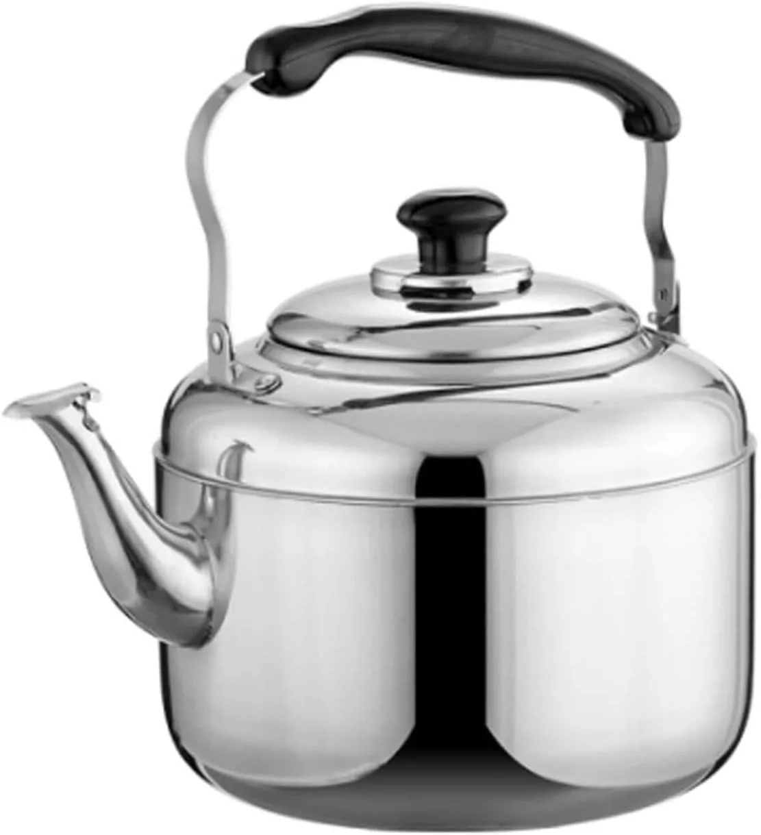 304 Stainless Steel Whistling Tea Kettle - Quick Boil for All Stovetops, Ergonomic Design(5.3 Quart)