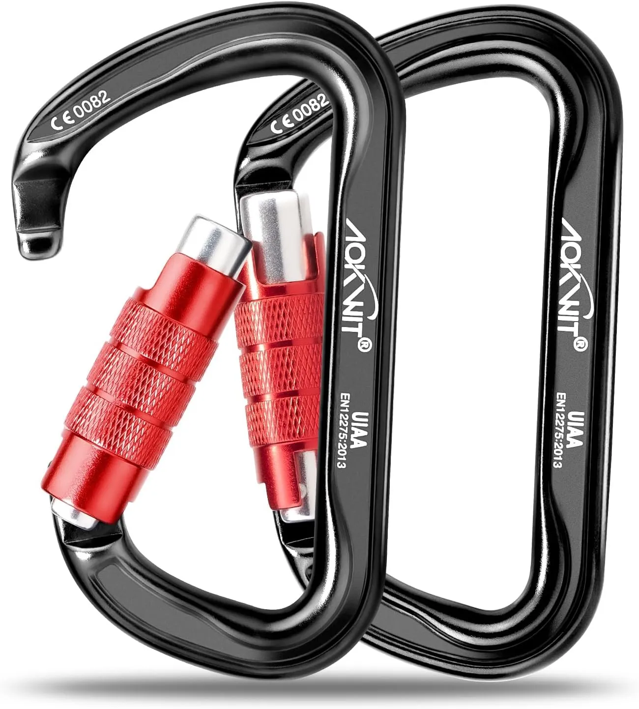30KN Auto Locking Carabiner Clips UIAA Certified Climbing Carabiners 7075 Aluminum Alloy Heavy Duty Carabiners for Rock Climbing Rappelling Mountaineering Rescue Camping Aerial Work Pulley Zipline
