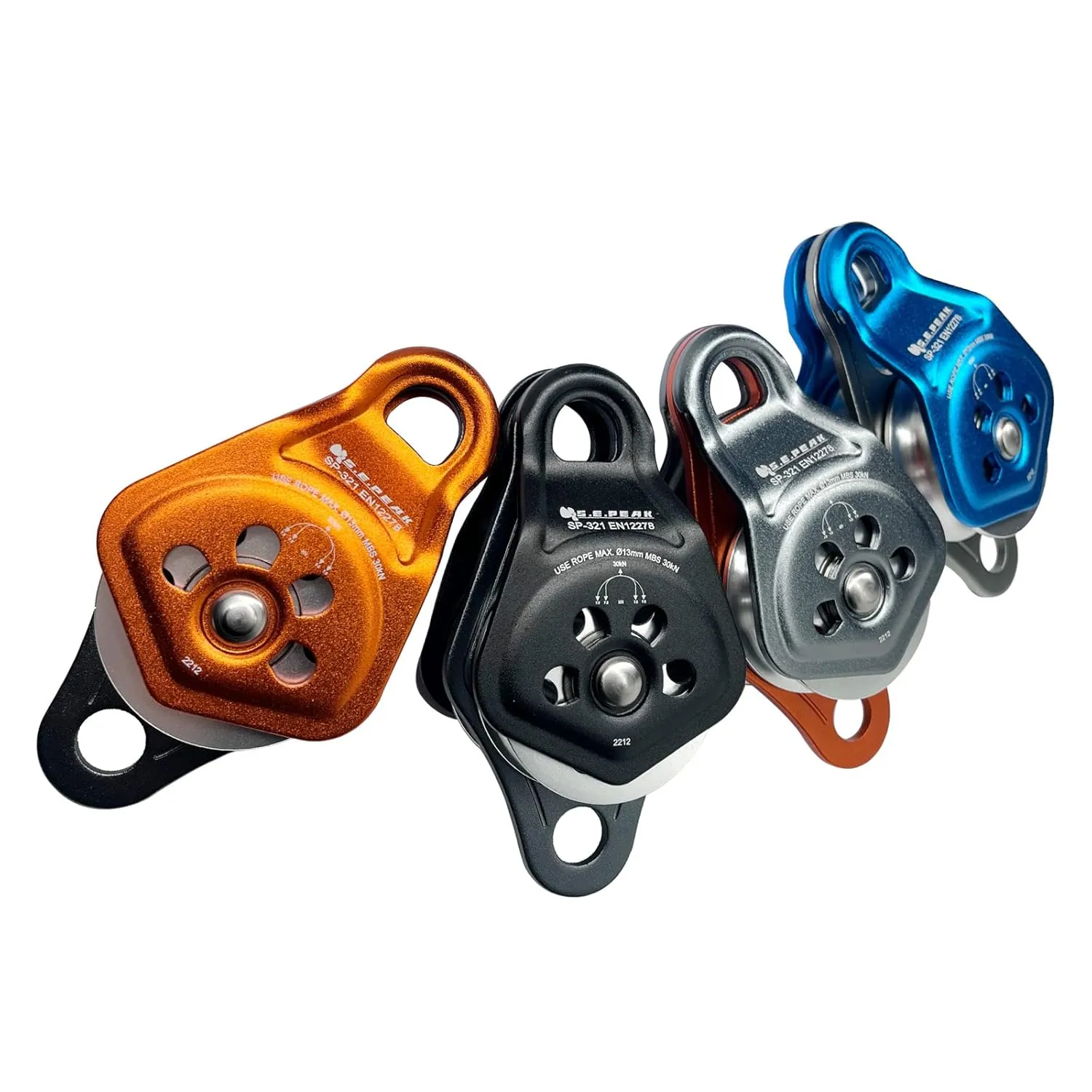 30kN Upgraded Rescue Double Pulley Sheave with Swing Plate,CE High Strength Pulley for Backyard Zipline, Climbing, Rock Rescue Lifting, Hauling, Fit Rope up to 13 mm/Holds Up to 6750lbs,Blue