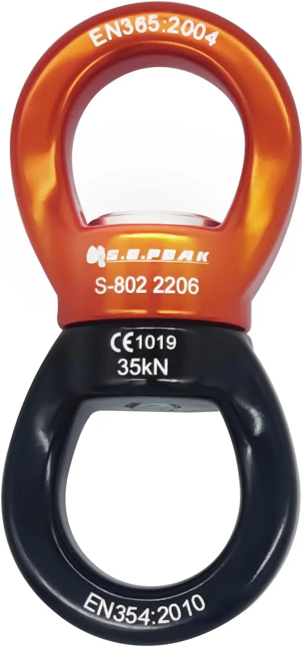 35kN Swing Swivel, CE Certified Safe Swivel Hook, 360°Rotational Device, Silent Hanging Accessory for Tree Swing, Aerial Dance, Swing Spinner Hanger, Rock Climbing, Hanging Hammock,Carabiner