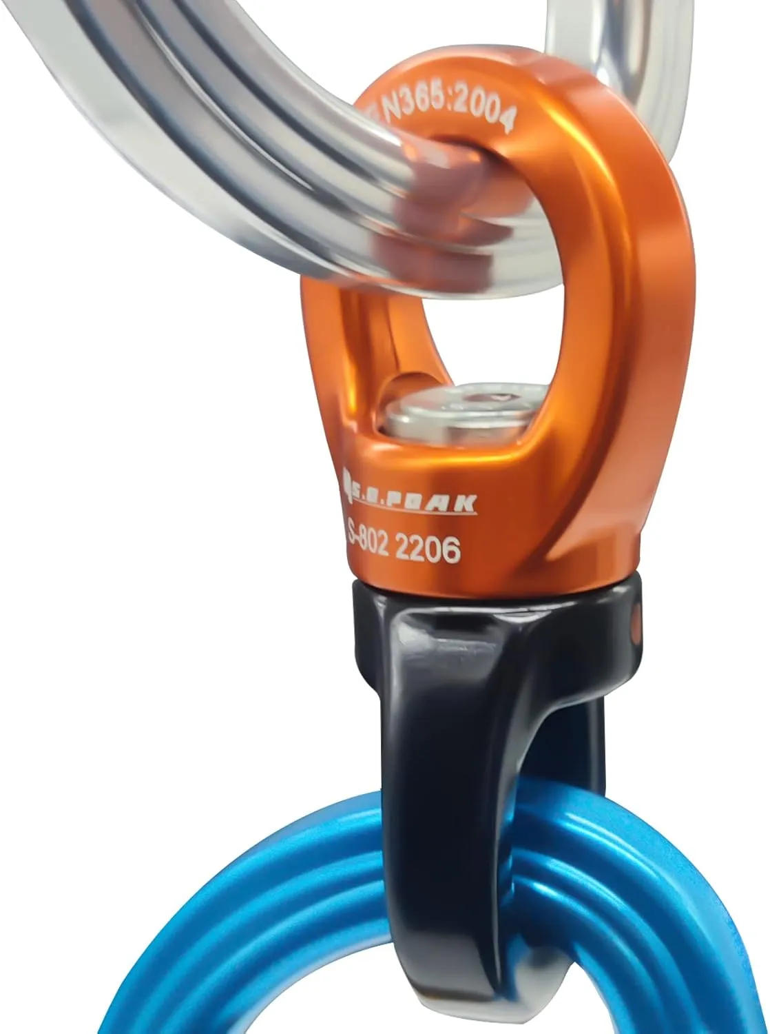 35kN Swing Swivel, CE Certified Safe Swivel Hook, 360°Rotational Device, Silent Hanging Accessory for Tree Swing, Aerial Dance, Swing Spinner Hanger, Rock Climbing, Hanging Hammock,Carabiner