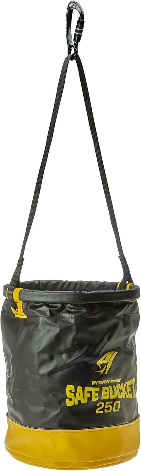 3M - BKT-250HLV DBI-SALA Python, 1500140, Vinyl Spill Control Safe Bucket w/6 D-Ring Connection Points Inside Of Bucket, w/Hook&Loop Closure System, 250 lb Load Rating Black/Yellow