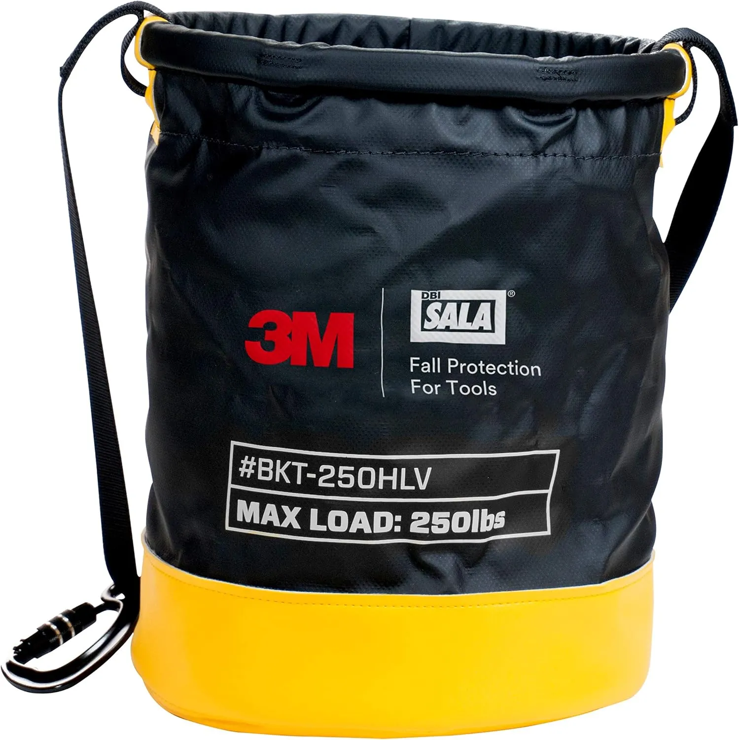 3M - BKT-250HLV DBI-SALA Python, 1500140, Vinyl Spill Control Safe Bucket w/6 D-Ring Connection Points Inside Of Bucket, w/Hook&Loop Closure System, 250 lb Load Rating Black/Yellow