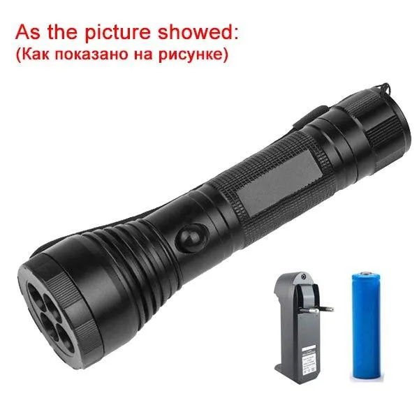 4 Colors Led Flashlight Gear Rotate XPE Aluminum Torch Warning Fishing Lighting Hunting Falsh Light Lantern 18650 Battery