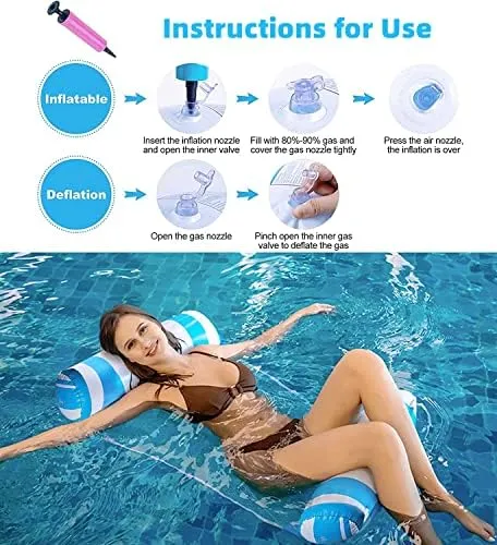 【4 Pack】 Inflatable Pool Floats Hammock, Water Hammock Lounges, Multi-Purpose Swimming Pool Accessories(Saddle, Lounge Chair, Hammock, Drifter) Suitable for Swimming Pool, Beach, Outdoor