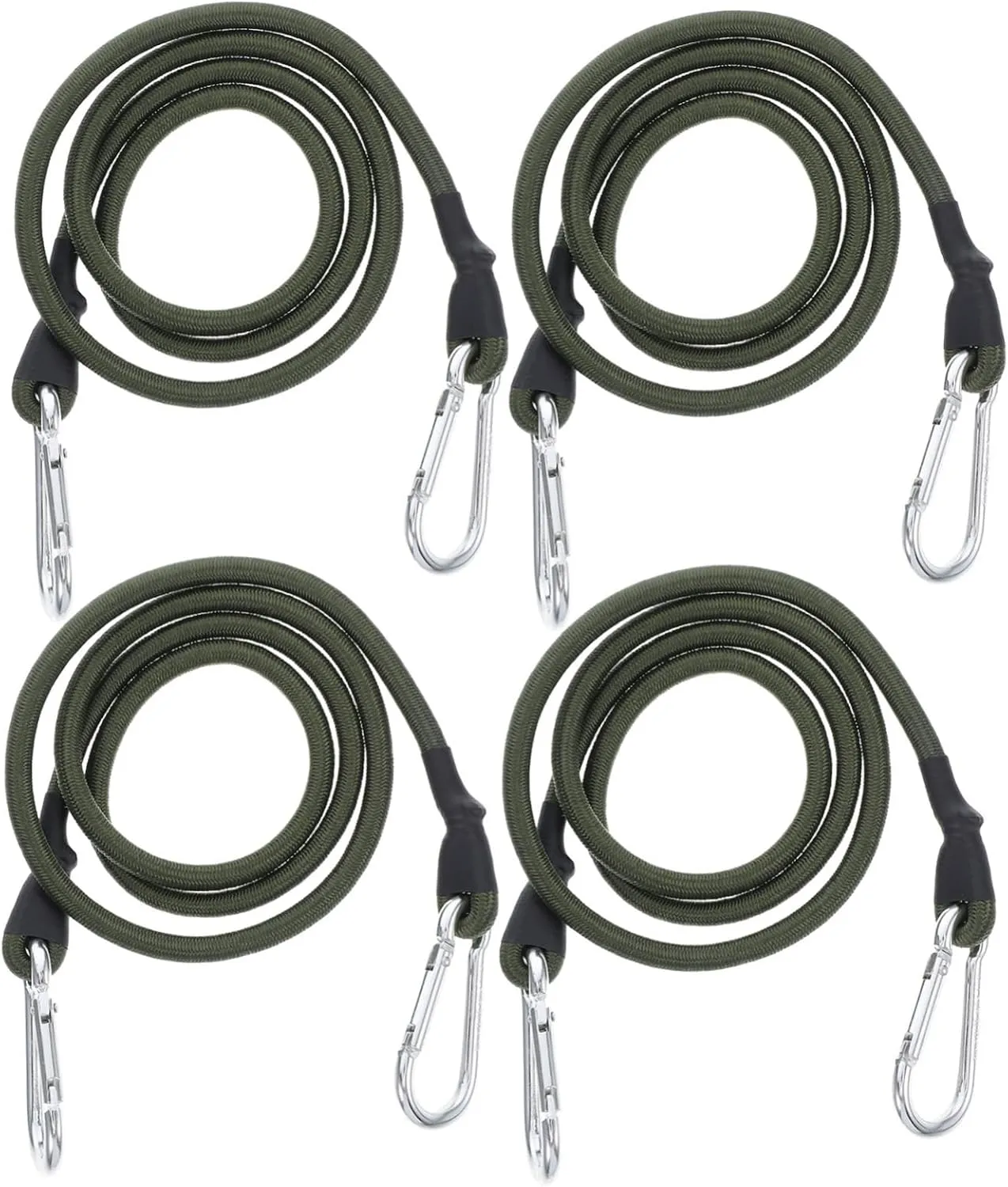 4 Pack Luggage Tie-Down Ropes with Elastic Bungee Cords for Travel Tension Straps Camping Hiking