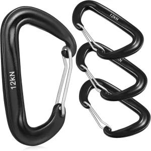 4 Pcs Heavy Duty Carabiner Clips 12kn Metal for Outdoor Tents Hiking and Climbing Gear