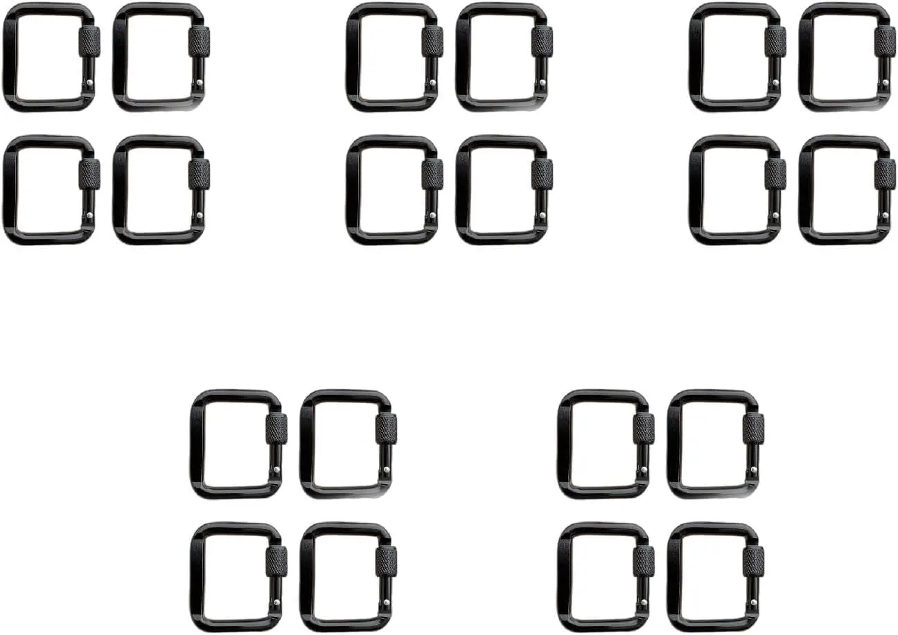 4 Pcs Square Quick Link Locking Carabiner Buckle Outdoor Keychain Clip Hook Aluminum Alloy Carabiner Buckle Lightweight Aluminum Alloy Carabiner Buckle