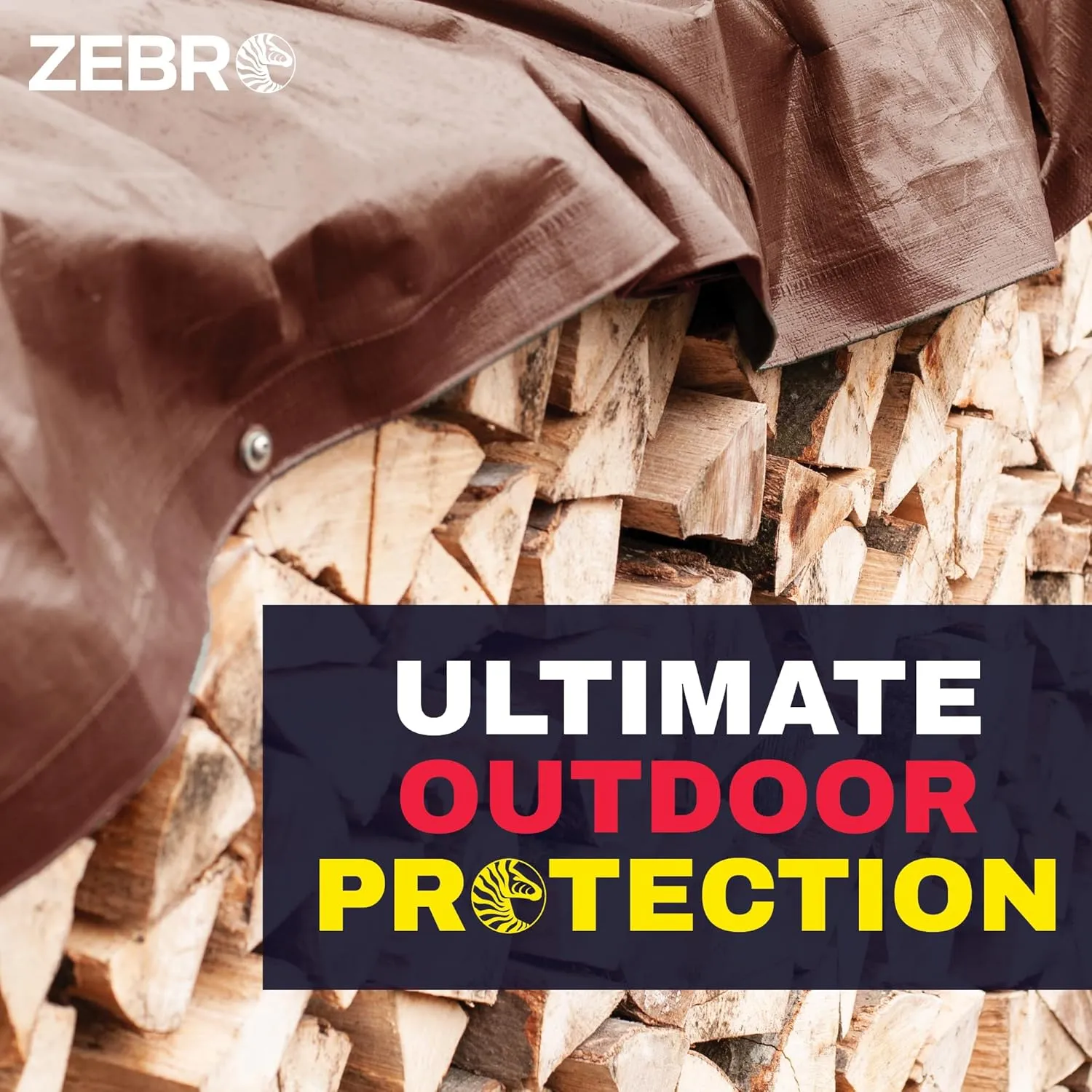 4' x 20' Brown Heavy Duty Tarp with Grommets Reinforced - 16 Mil Thick - Double Sided Plastic Tarps Waterproof - Large Tarpaulin Cover for Outdoor Camping Over/Under Tent Tarp RV Roof Rain - Zebro