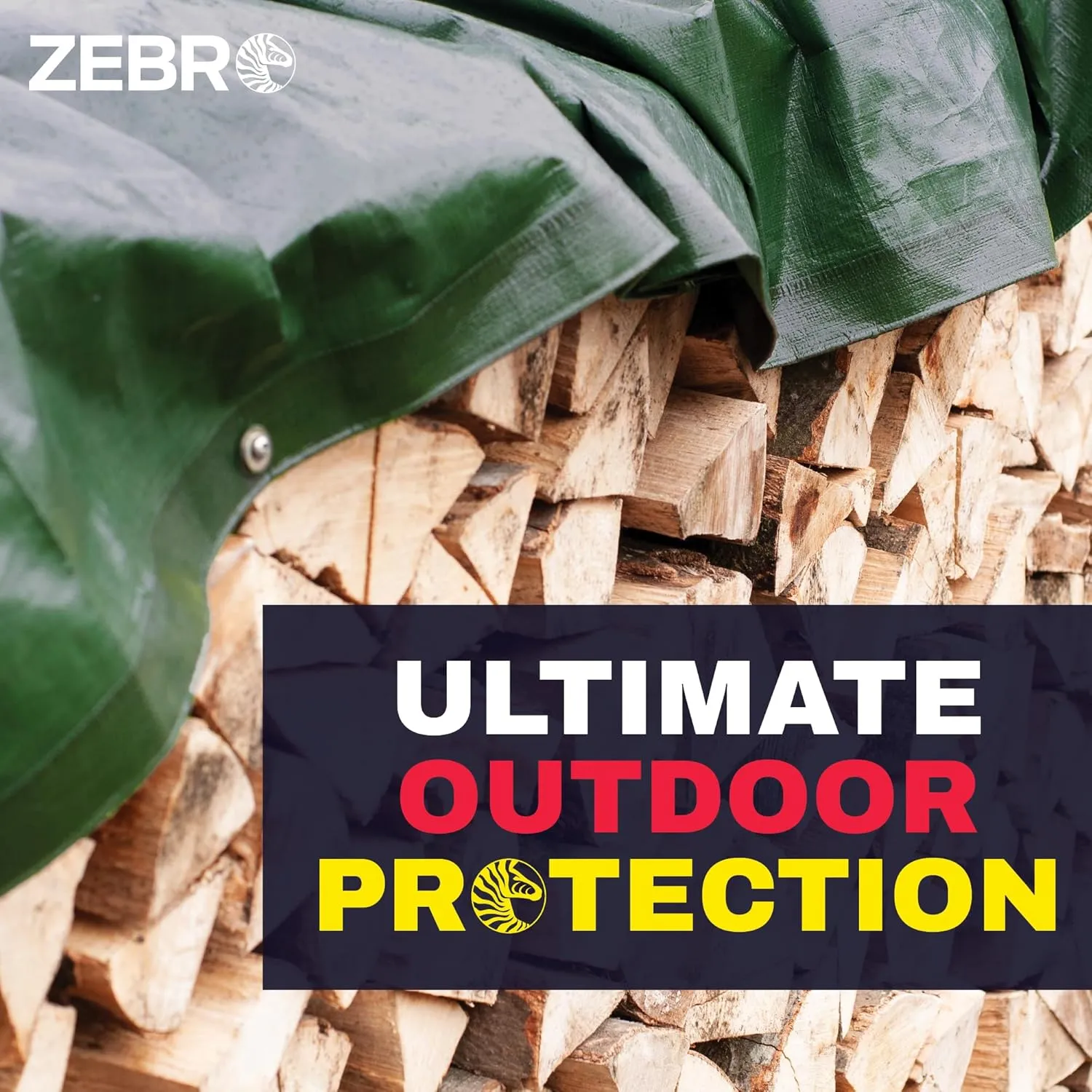 4' x 20' Green Heavy Duty Tarp with Grommets Reinforced - 16 Mil Thick - Double Sided Plastic Tarps Waterproof - Large Tarpaulin Cover for Outdoor Camping Over/Under Tent Tarp RV Roof Rain - Zebro