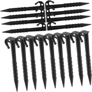 40Pcs Plastic Tent Stakes with Storage Bag Heavy Duty Ground Pegs for Durable Camping Tent Accessories Tips for Easy Installation and Strong Holding Power