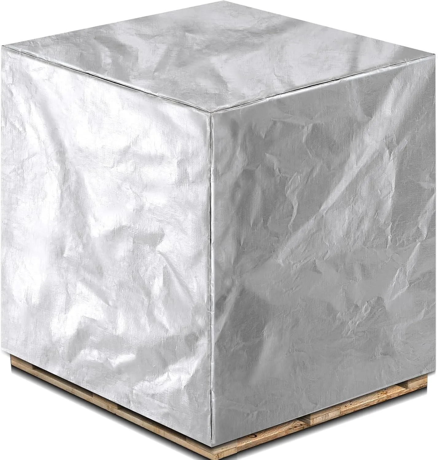 48" x 60" x 48" Heavy Duty Pallet Covers Outdoor PE Waterproof Pallet Cover Silver Tarp Waterproof for Construction Outdoor Storage